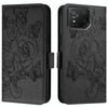 For Asus ROG Phone 8 / 8 Pro Embossed Rose RFID Anti-theft Leather Phone Case(Black)