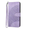For Samsung Galaxy A36 5G Elephant Head Embossed Phone Leather Case with Lanyard(Light Purple)