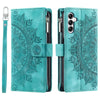 For Samsung Galaxy A36 Multi-Card Totem Zipper Leather Phone Case(Green)