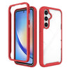 For Samsung Galaxy A35 5G Starry Sky Solid Color Shockproof TPU Clear PC Phone Case(Red)