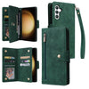 For Samsung Galaxy S25+ 5G Rivet Buckle 9 Cards Three Fold Leather Phone Case(Green)