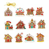 12pcs /Set House Christmas Decorations Pendants PVC Hanging Christmas Tree Ornaments Scene Arrangement Props