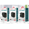 F002C QC3.0 USB + USB 2.0 LED Digital Display Fast Charger with USB to 8 Pin Data Cable, UK Plug(Black)