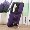 For Samsung Galaxy S24 FE 5G Camera Shield Card Slot PC Hybrid TPU Phone Case(Purple)