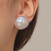 E2209-1 Pit Pattern Semicircle Stud Earrings Jewelry