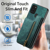 For Samsung Galaxy M32 4G Retro Leather Zipper Wallet Back Phone Case(Green)