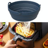 Air Fryer Silicone Baking Tray Folding Cake Baking Tray Baking Pad, Size: 8.5 Inches(Navy)