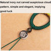 Hand-woven Ancient Style Ring Buckle Mobile Phone Lanyard U Disk Lanyard Car Key Pendant(Yellow)