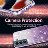 ForSamsung Galaxy S22+ 5G Gradient Glitter Flower All-inclusive Phone Case(Purple)