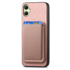 For Samsung Galaxy A06 4G Retro Magsafe Card Bag PU Back Cover Phone Case(Pink)