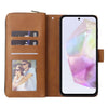 For Samsung Galaxy A26 5G 9-Card Slots Zipper Wallet Bag Leather Phone Case(Brown)