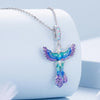 BSC880 S925 Sterling Silver Colorful Gradient Phoenix Pendant Accessories DIY Bracelet Beads