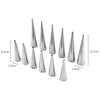 5 PCS Cone Roll Moulds Stainless Steel Spiral Nozzle Croissants Pastry Cream Horn Cake Mold(Large 12x3x3cm)