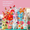 1bag Candy Packaging Bags Baking Biscuit Gift Bags 13.5x22cm(Red Scarf Bear)