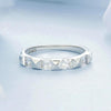 S925 Sterling Silver Platinum Plated Sparkling Simple Rivet Ring, Size: No.8(BSR530)