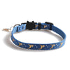 Cat Collar, Star & Moon Pendant, Blue, Adjustable, 28cm
