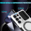 For Samsung Galaxy S25 Ultra 5G Sliding Camshield MagSafe Holder TPU Hybrid PC Phone Case(Black White)