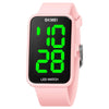 SKMEI 1873 PU Strap Waterproof LED Electronic Watch(Pink)