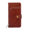 For alcatel 1B 2022 Zipper Bag Leather Phone Case(Brown)