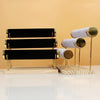 Three Layer Wooden Bottom Metal Stand Jewelry Display Stand Bracelet Watch Bangle Show Rack, Color: Black Velvet