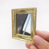 1:12 Mini House Toy Simulation Wall Mirror for Bedroom(Gold)
