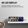 671  Mirror Screen Digital LED Alarm Clock USB Plug-in/Battery Dual-use With Temperature/Humidity Display(Black Shell White Red)