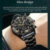 OLEVS 2870 Men Multifunctional Chronograph Three Eyes Waterproof Quartz Watch(Black)