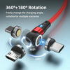 ENKAY 3A USB to Type-C / 8 Pin Magnetic 540 Degrees Rotating Fast Charging Cable, Length:1m(Black)