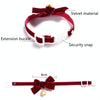 Velvet Bow Collar for Cats, Dogs & Rabbits (S, 17-30cm, Bean Paste)
