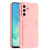For Samsung Galaxy A36 5G Skin Feel Card Contrast Color Button TPU Phone Case(Pink)