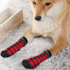 4pcs Dog Knitted Breathable Footwear Outdoor Non-slip Pet Socks, Size: L(Yellow)