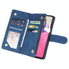 For Samsung Galaxy A33 5G Multifunctional Frosted Zipper Wallet Leather Phone Case(Blue)