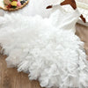 Summer Girls Sleeveless Tutu Lace Dress, Kid Size:120cm(White)