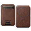 Suteni S2 Phone Magnetic Card Case Card Sleeve MagSafe Magnetic Coil PU Leather(Brown)