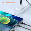 ENKAY 3-in-1 6A USB to Type-C / 8 Pin / Micro USB Multifunction Fast Charging Cable, Cable Length:1m(Grey)