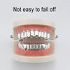 Hip Hop Accessories Gold Tooth Set Real Gold Plating Smooth Upper Eight Lower Six Denture Set(Silver)