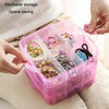 3 Layer Detachable Jewelry Storage Box Plastic Handheld Cosmetic Storage Box(Transparent)