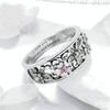 S925 Sterling Silver Ring Flower Dance Fashion Personality Ring, Size:7 US Size 54.5mm