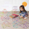 100pcs Pipe+100 connectors DIY Plastic 4D Straw Building Blocks Joint Funny Development Toys