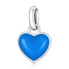 S925 Sterling Silver Heart Pendant DIY Bracelet Necklace Accessories(Blue)