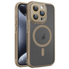 For iPhone 15 Pro Hardware Side Cooling Skin Feel Frosted MagSafe Magnetic Phone Case with Lens Film(Gold)