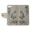 For  iPhone 8 & 7   Pressed Flowers Butterfly Pattern Horizontal Flip Leather Case with Holder & Card Slots & Wallet(Grey)