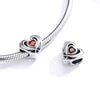 S925 Sterling Silver Heart Beads DIY Bracelet Necklace Accessories
