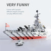 Aircraft Carrier Shaped Children Building Blocks Small Particle Assembled Educational Toys(Red Sea Cruiser)