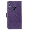 Lucky Clover Pressed Flowers Pattern Leather Case for ASUS ZB633KL, with Holder & Card Slots & Wallet & Hand Strap (Purple)