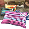 Portable Ethnic Style Automatic Inflatable Pillows Outdoor Camping Tent Camping Equipment Car Travel Pillows(Gray Blue Print)