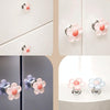 Cute Flower Toilet Pusher Nail Art Special Bathroom Flush Switch Button(Blue)