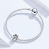 S925 Sterling Silver Relief Number Series 0-9 Beads DIY Bracelet Necklace Accessories, Style:5