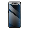 For Galaxy A80 / A90 Texture Gradient Glass Protective Case(Blue)