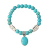 S2203-13 Turquoise Pendant Women Beaded Bracelet Turquoise Ethnic Style Charm Jewelry